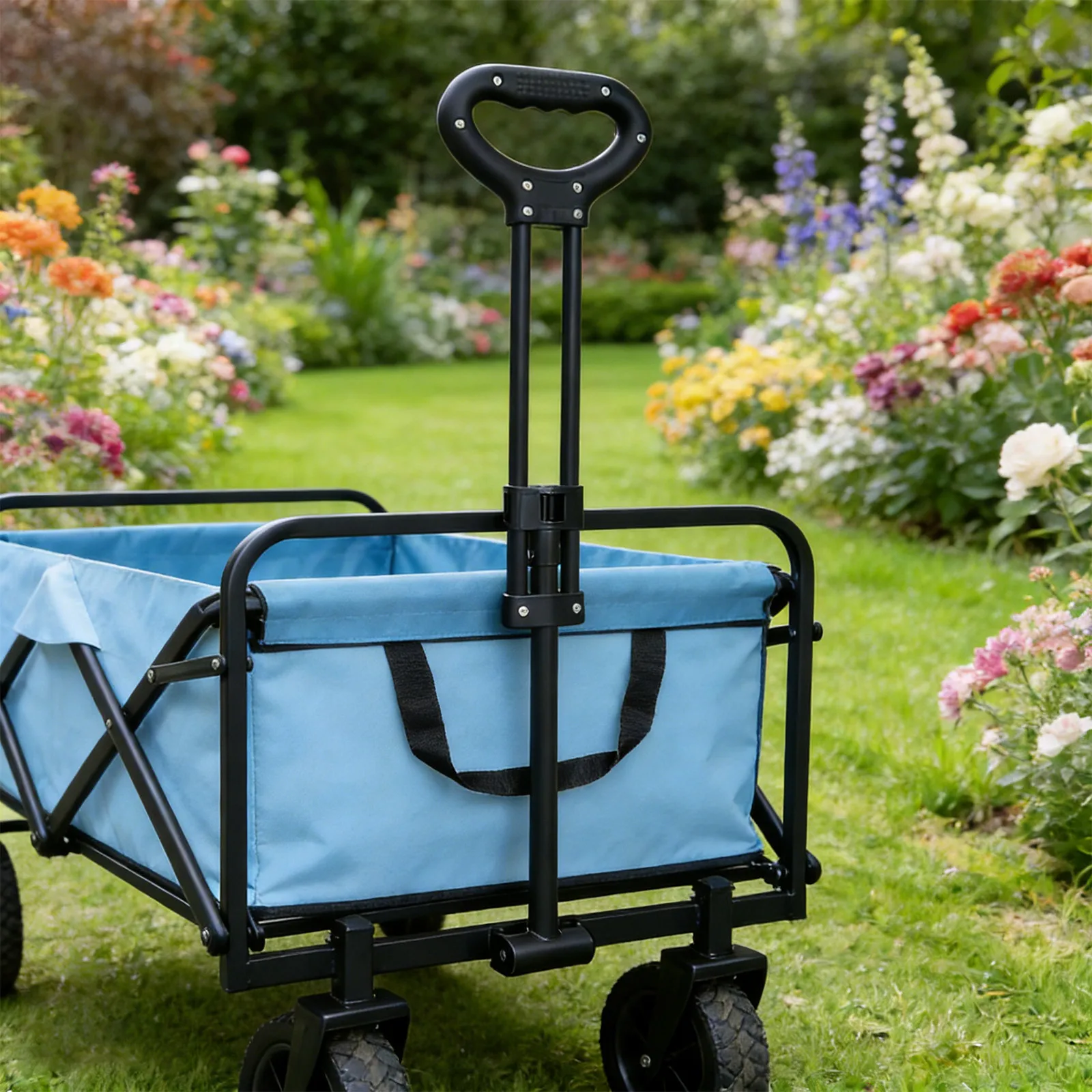 Outdoor Camping Trolley - 1Set Folding Wagon Handle Replacement Telescopic