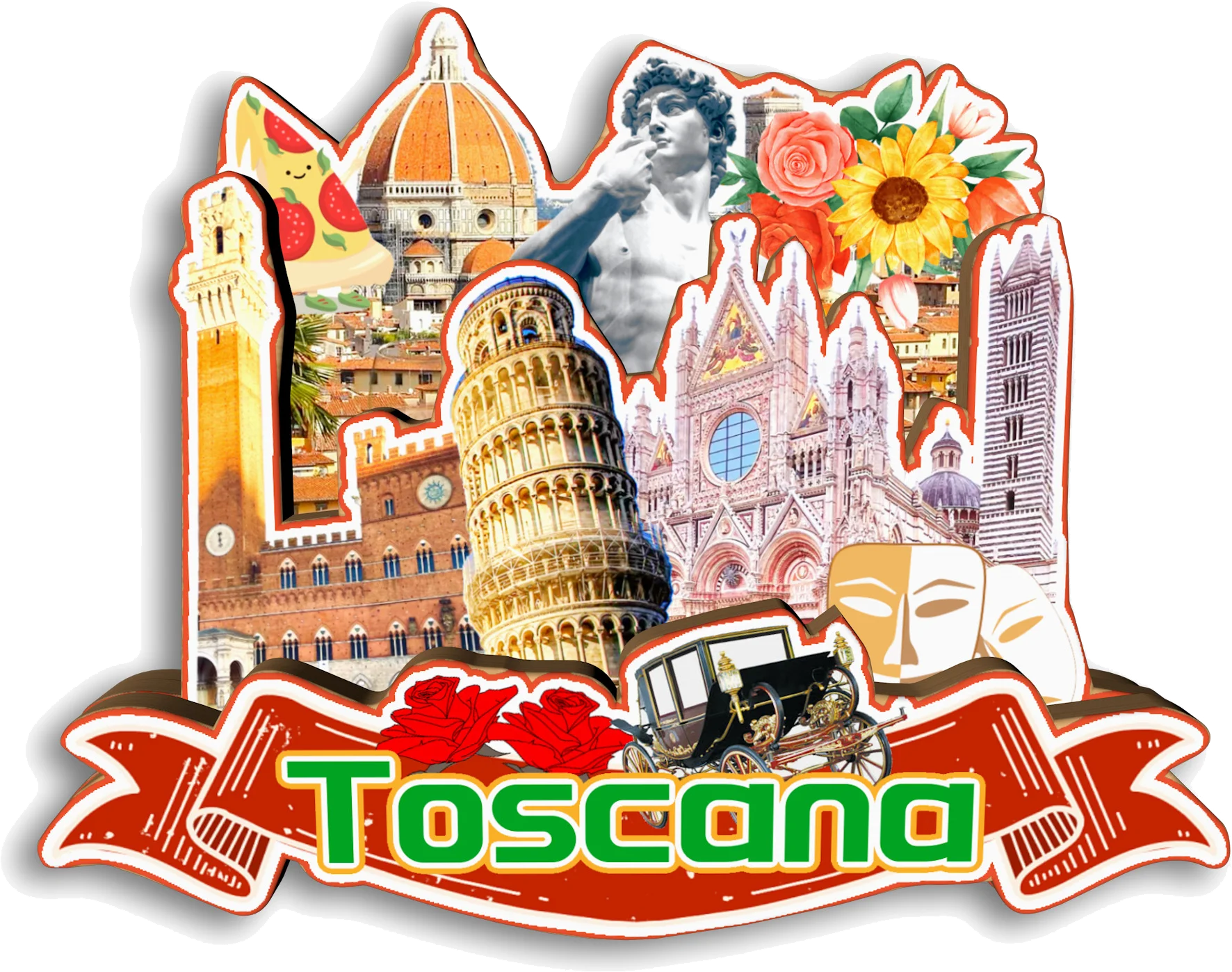 صقلية Trulli Cefallu Toscana إيطاليا مغناطيس الثلاجة هدية تذكارية للسفر اليدوية ديكور الثلاجة ملصق ديكور المنزل
