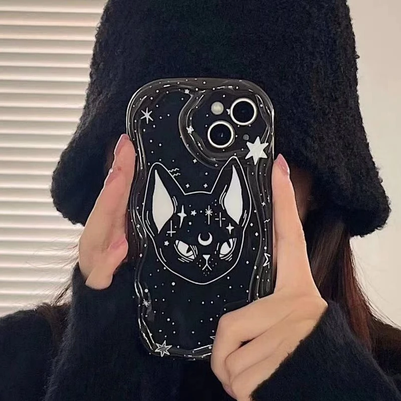 Cartoon Moon Cat Phone Case For Vivo Y55 Y75 Y72 5G Y20 Y21 Y31 Y51 Y33S Y53S Y16 Y22S Y35 V21E V23E V25E V27E V27 V25 V23