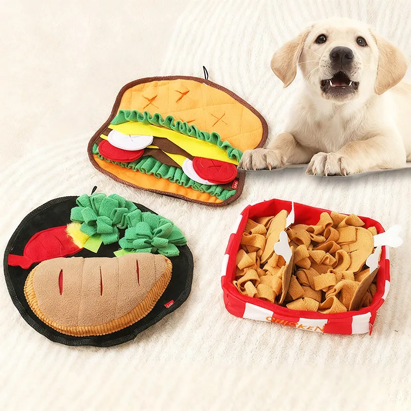 

Washable Pet Sniffing Training Mat Hidden Food Sniffing Blanket Portable Slow Feeding Mat for Dogs Pet Interactive Puzzle Toys