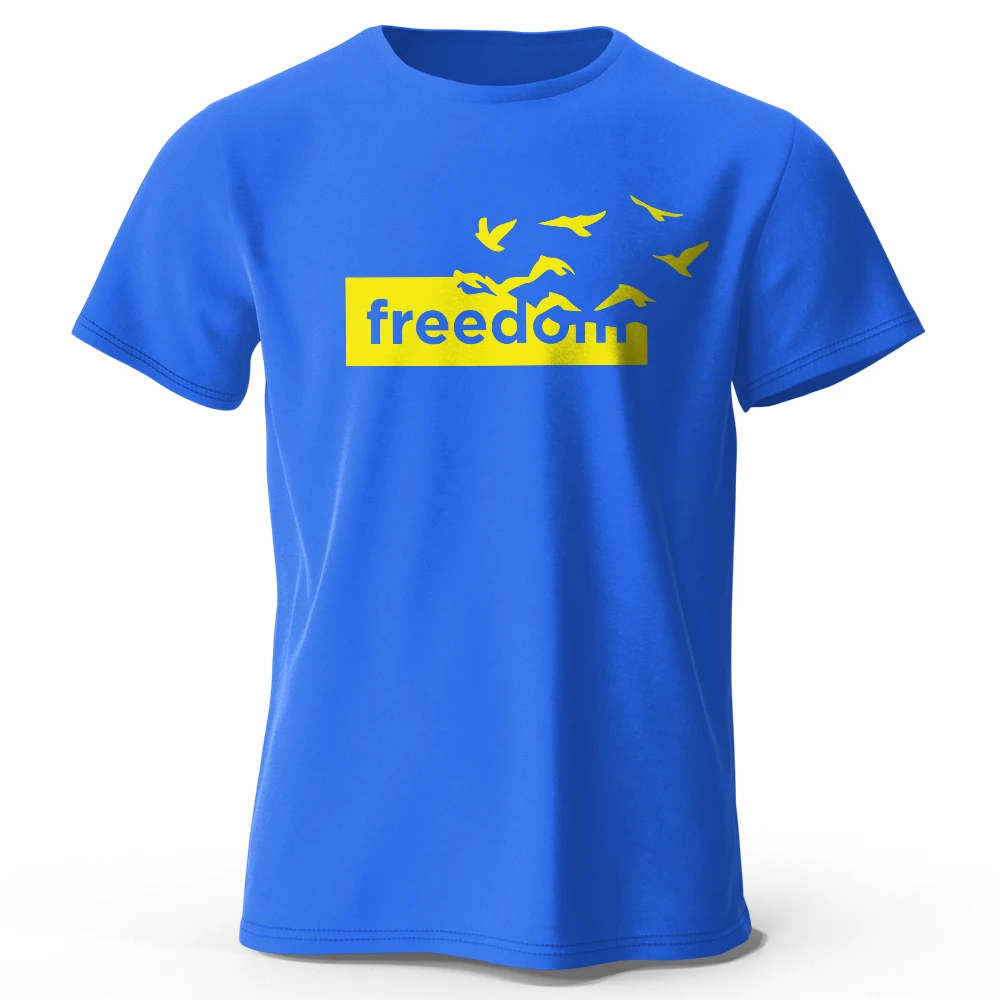 

Men's Y2K The Freedom Letter Printed T-Shirt 100% Cotton Oversized Funny Graphic Tees for Men Women Summer Tops