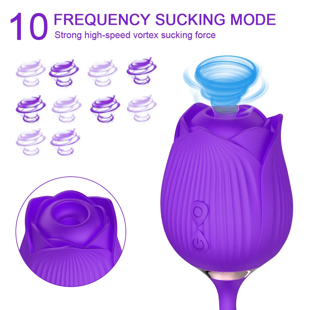 Powerful Rose-Sucking Vibrator Female Clitoris Clit Sucker Vacuum Nipple Stimulator Love Egg Sexy Toys Goods for Women Adults 18