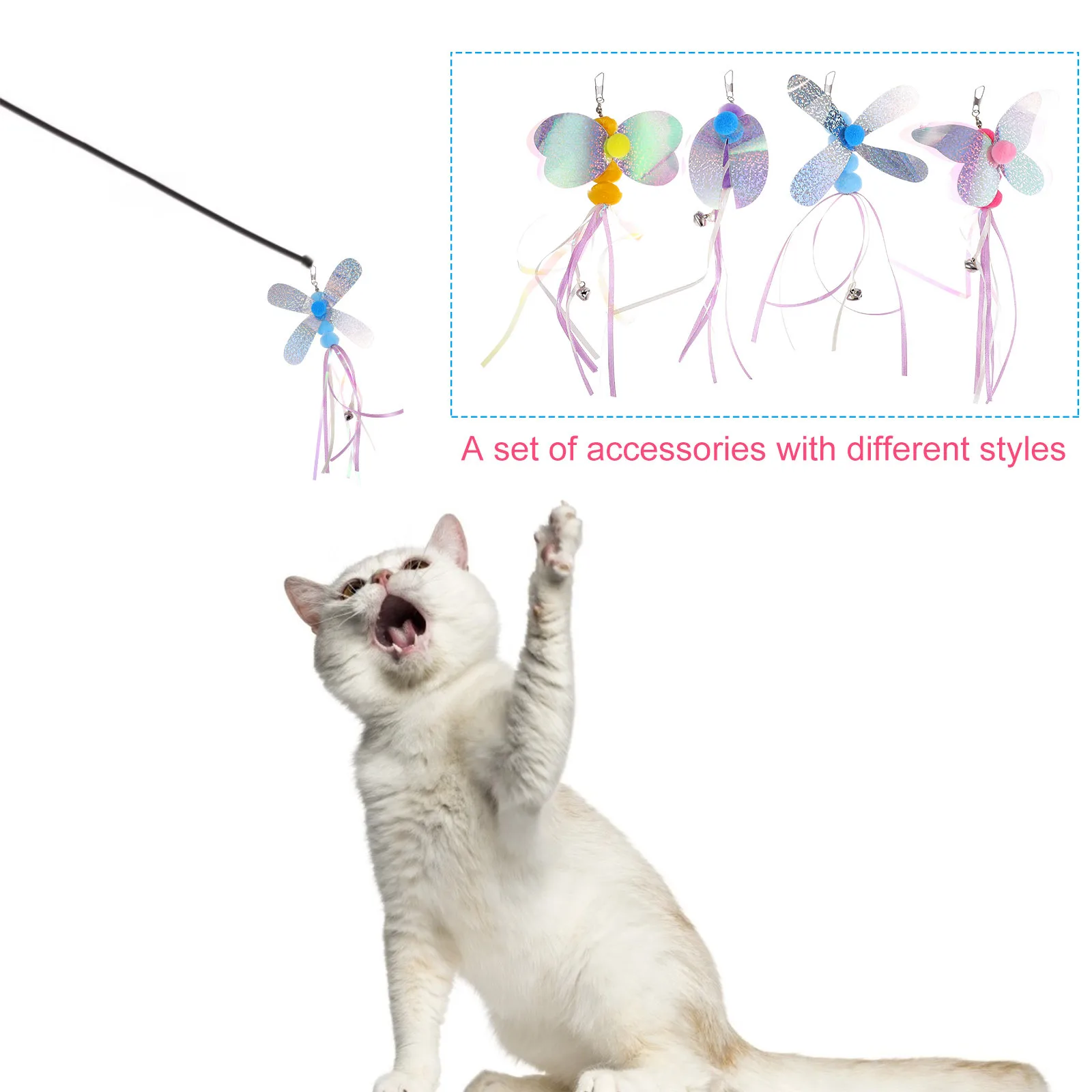 

4Pcs Interactive Cat Teasers with Bell Keep Cats Entertained While Youre Away Cat Teaser Pet Toy Pet Plaything