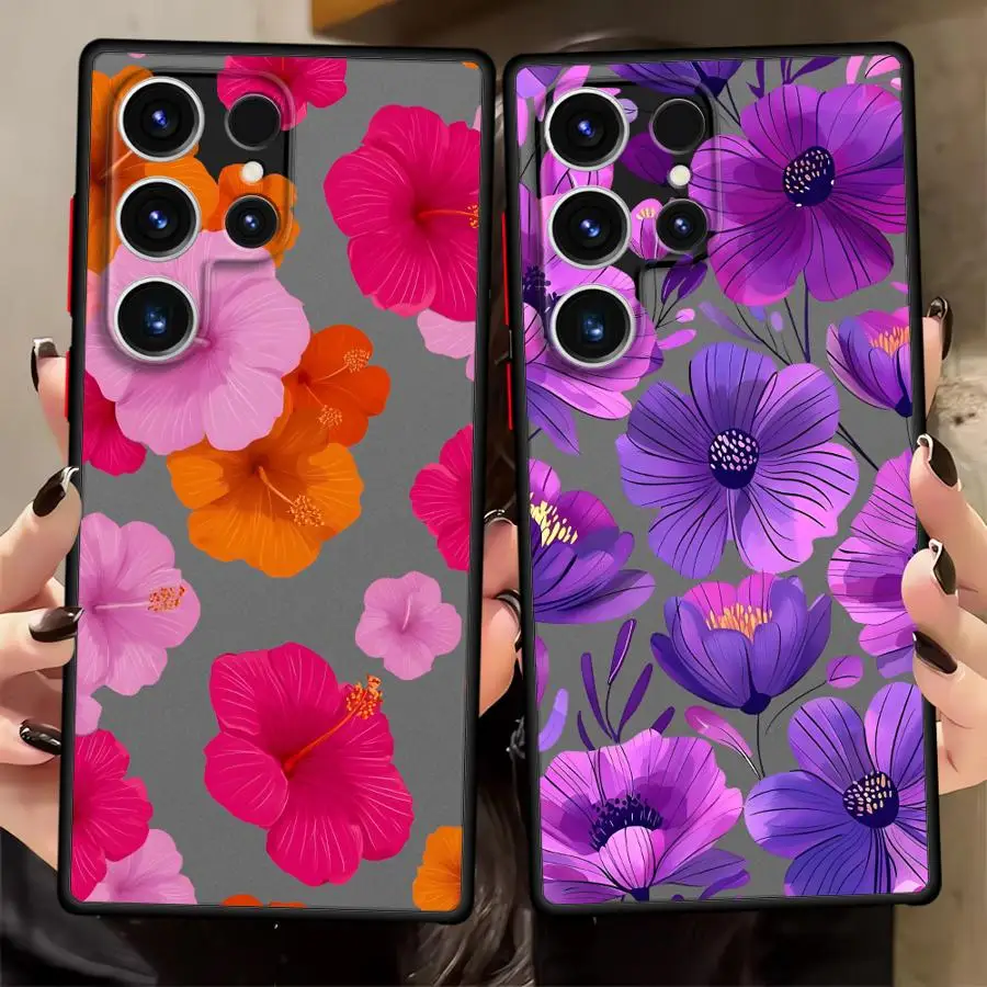 Phone Cover Case for Samsung Galaxy S20 S24 Plus Note 20 Ultra 10+ S25 S23 FE S22 S26 S21 Simple Flower