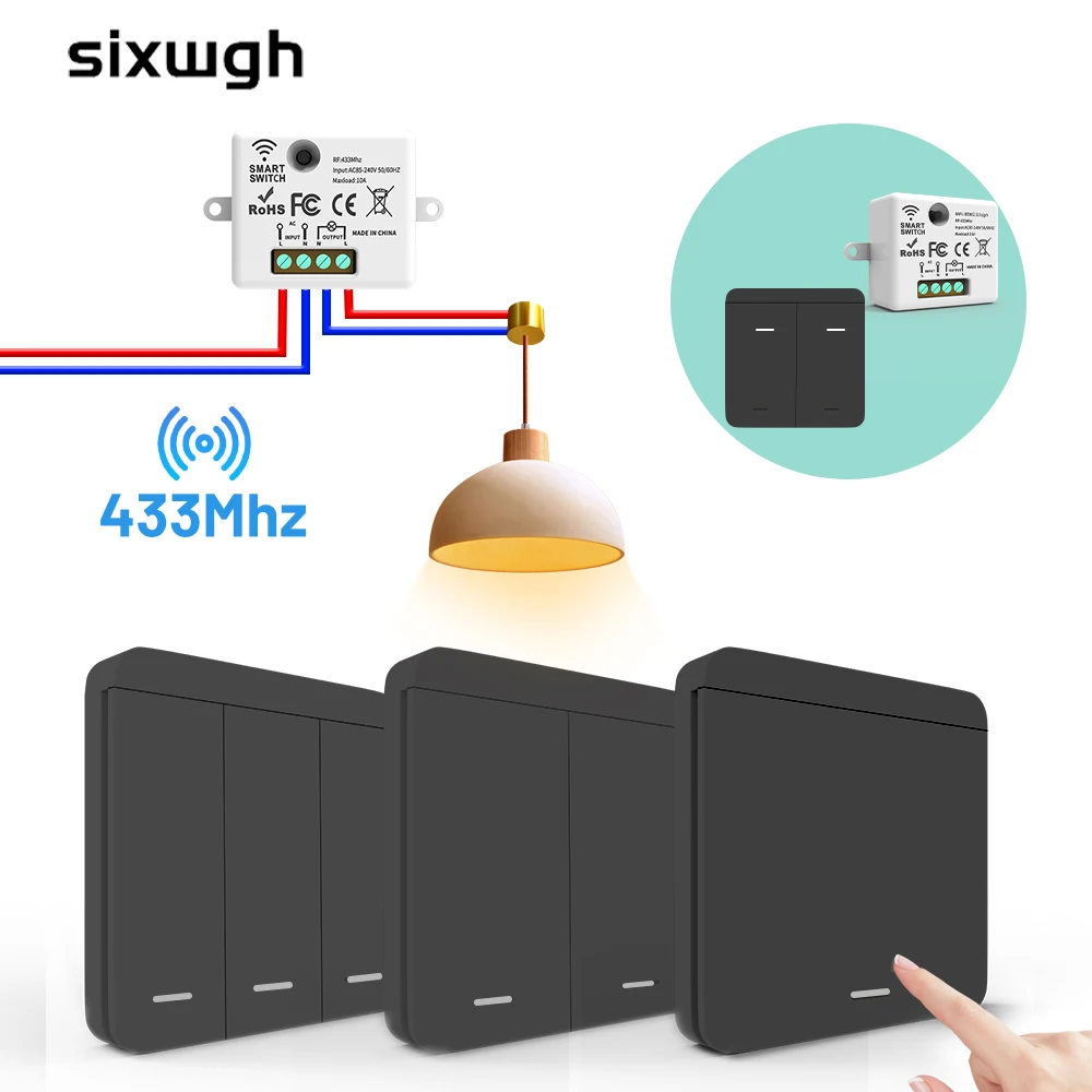 DIY Smart Wireless Switch RF 433Mhz Remote Controller for Home Automation LED Switch - Easy to Install