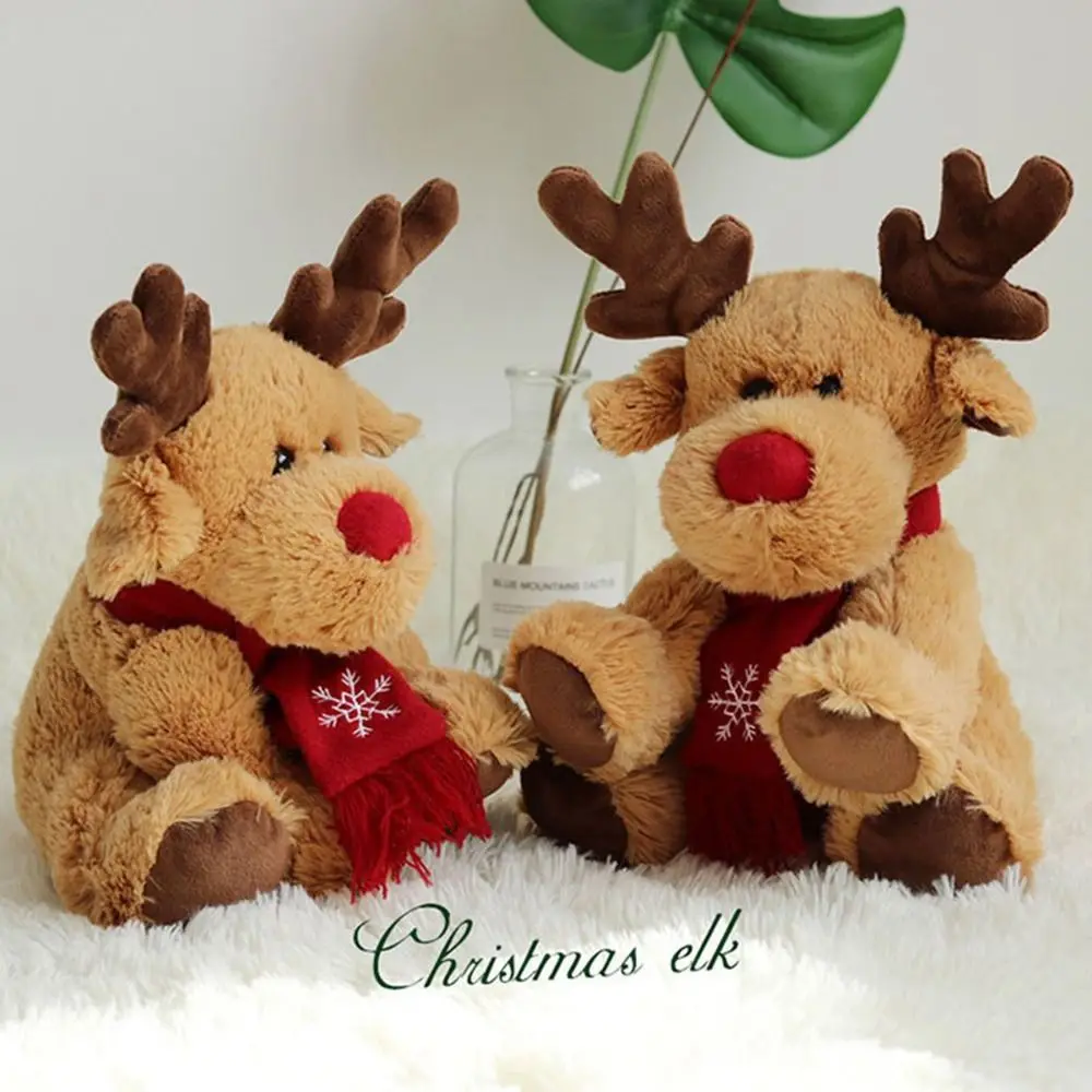 น่ารัก 30 ซม.Elk ตุ๊กตาของเล่น Reindeer ตุ๊กตาอุปกรณ์เสริม Elk Plush ของเล่นตุ๊กตา Plush คริสต์มาสของขวัญตุ๊กตาของเล่น