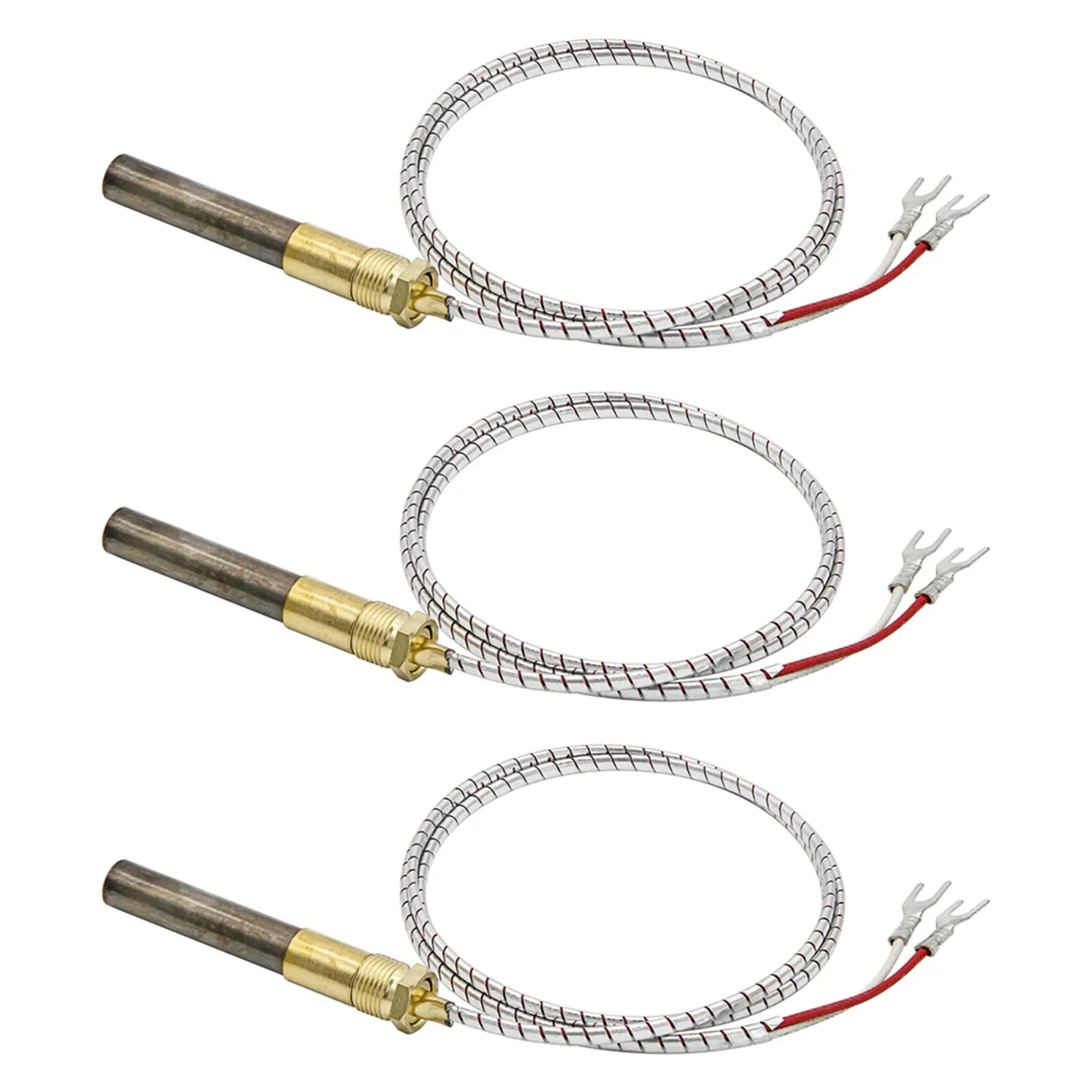 Thermopile 36In 750mv cocok untuk Heat Glo Heatilator, 750 ℃ Millivolt Thermocouple ganti untuk bagian perapian Q313A, 3 buah