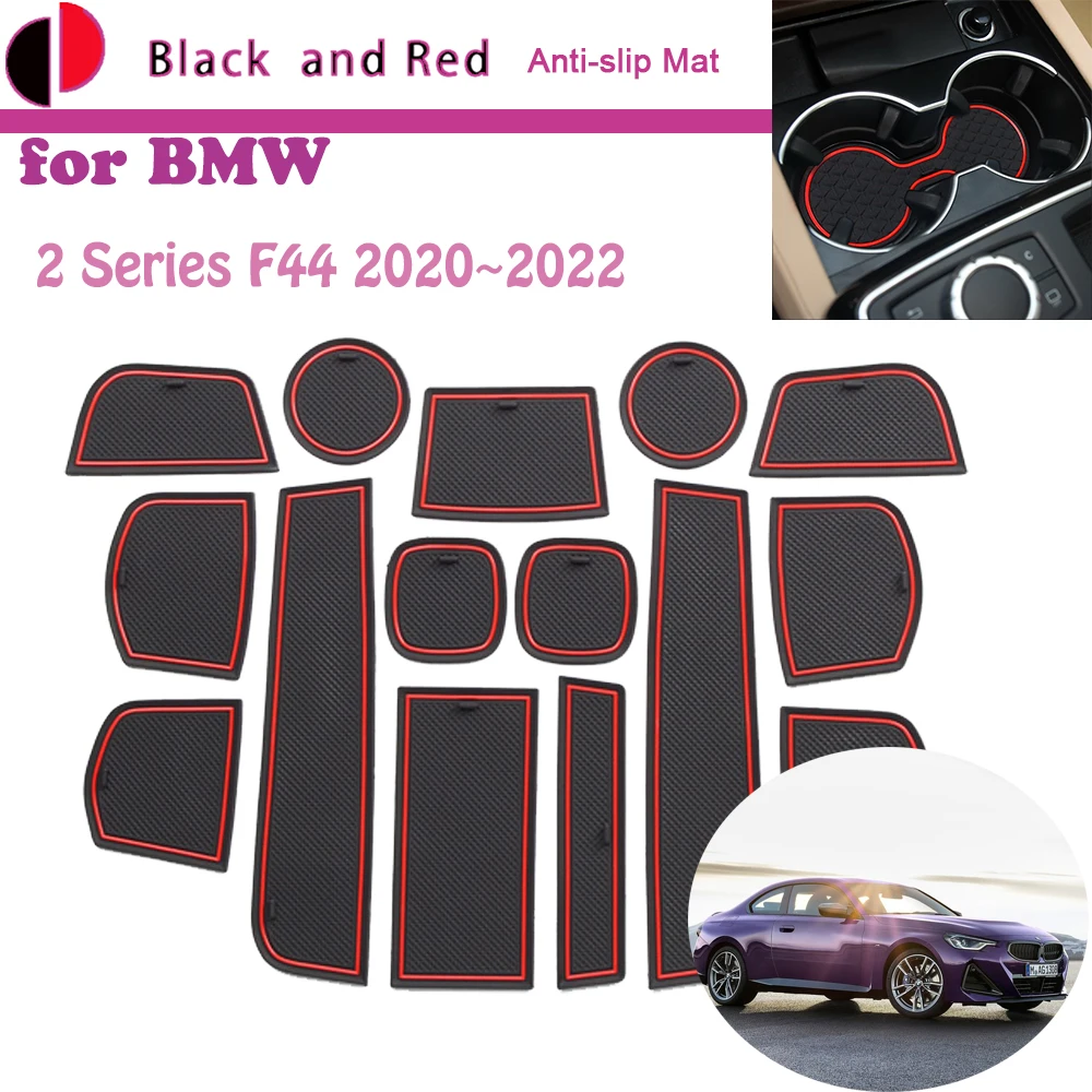 

Rubber Mat Door Groove for BMW 2 Series Gran Coupé F44 2020~2022 Cup Cushion Gate Storage Slot Coaster Dust-proof Sticker Pad