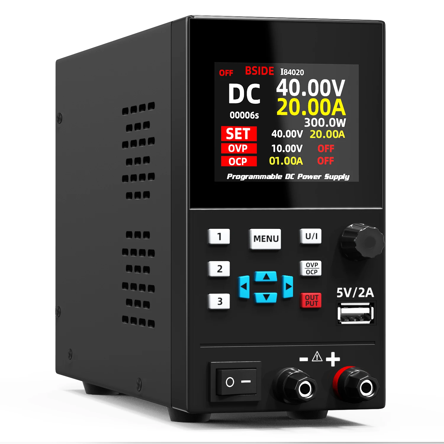 BSIDE DC Labor-Netzteil, programmierbar, 30V/10A, 40V/20A, einstellbarer Tischschalter, voreingestellter Stromstabilisator, EIN/AUS