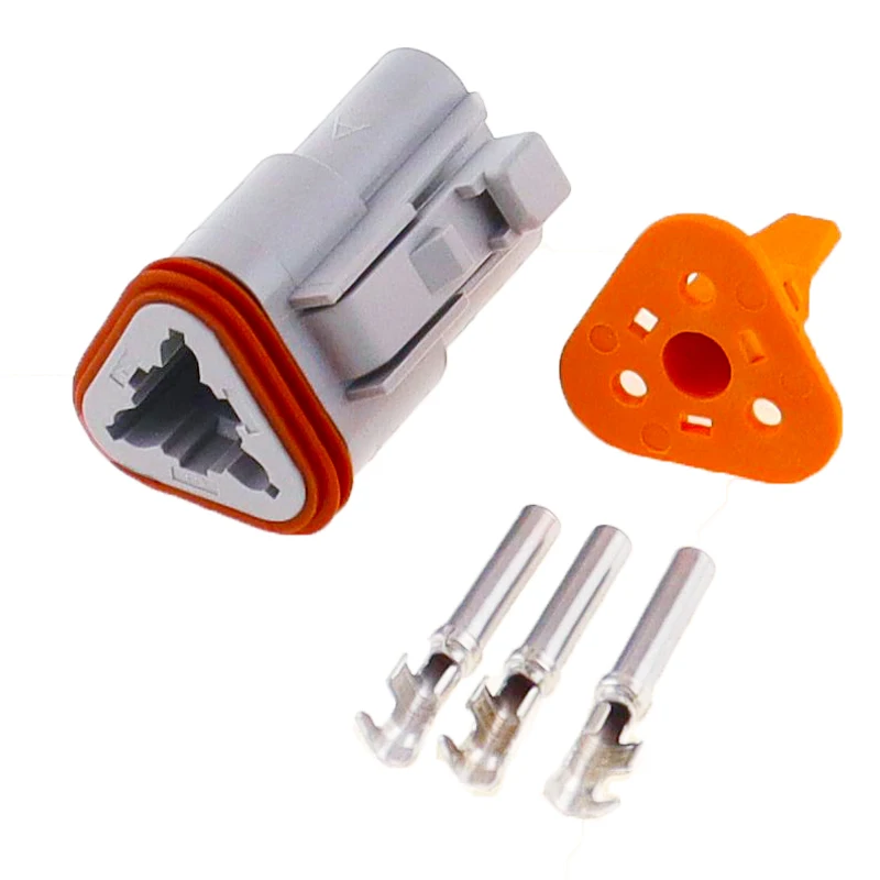 1-20 Sets Deutsch DT Series 3 Pins Waterproof Male Female Electrical Wire Connector plug DT06-3S DT04-3P 22-16AWG