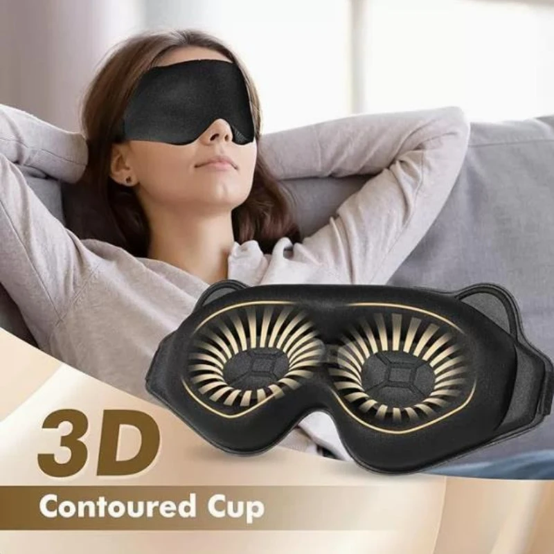 3D Sleeping Mask Block Out Light Sleep Mask For Eyes Soft Sleeping Aid Eye Mask for Travel Eyeshade Night Breathable Slaapmasker view 5