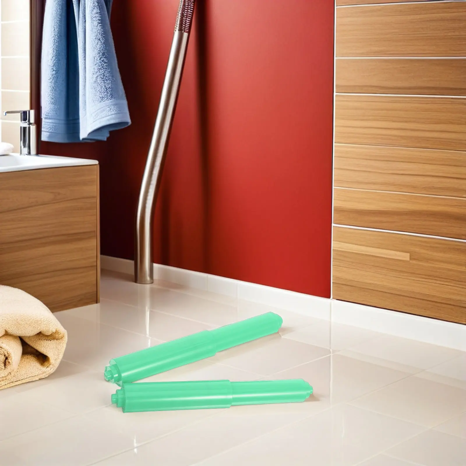 Toilet Paper Holder Replacement Rod 2 Pack Spring Loaded Flexible Plastic Roller for Bathroom Kitchen