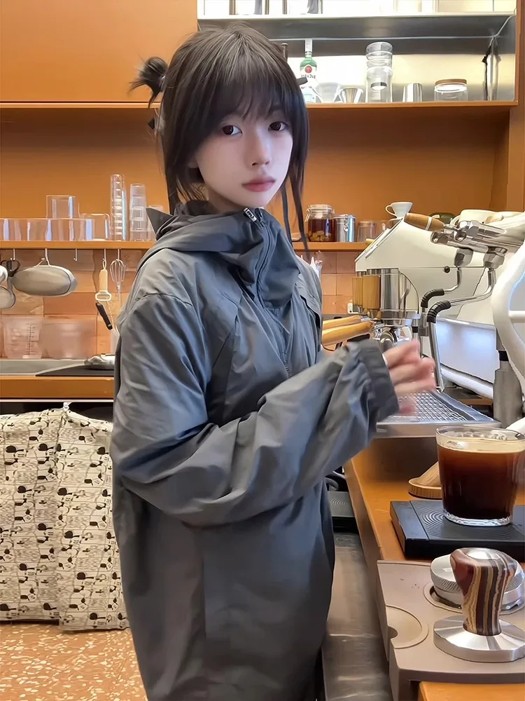 

UPF50+ Hooded Men's Summer Thin Cut Sports Jaet Climbing Qui Dry Couple Outerwear Faionable Sun Protection Clothing