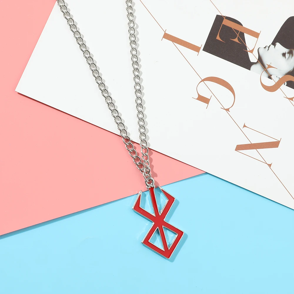 Anime Berserker Symbol Anhänger-Halskette - Kreative Cartoon-Kollektion Halloween Cosplay Schmuck-Accessoire für Männer und Frauen – Detail 1