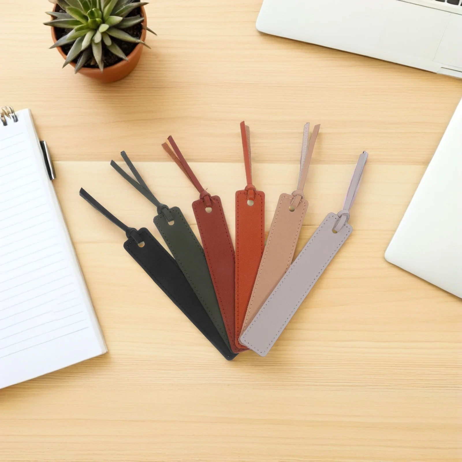 

6pcs Bookmarks Retro Pu Vintage Page Markers For Reading Book Lovers Bible Ribbon Planner Student Bookmark Holder