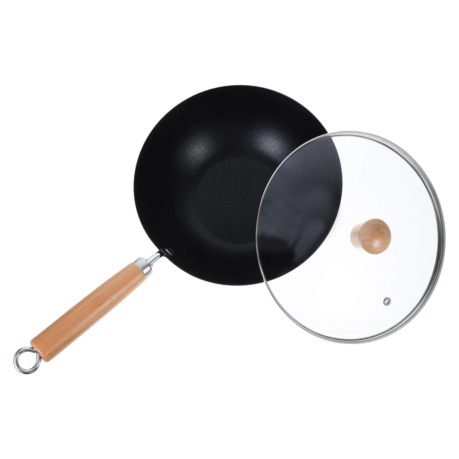 

Mini Iron Pot Cooking Wok Everyday Pan Chinese Style Small Frying for Egg Kitchen with Lid