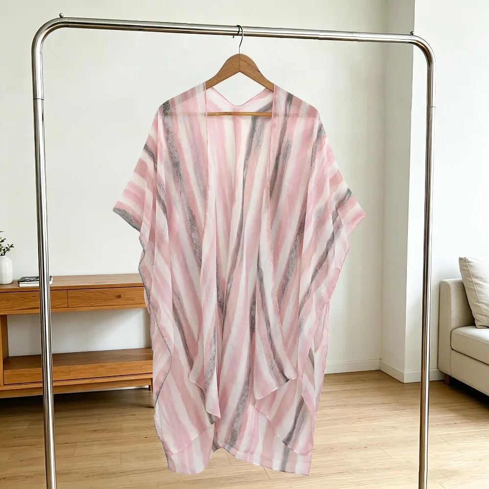 Polyester Beach Cover Up Light Thin Fabric Loose Oversize Bikini Cardigan Sun Block Breathable Sun Protection Shawl Seaside