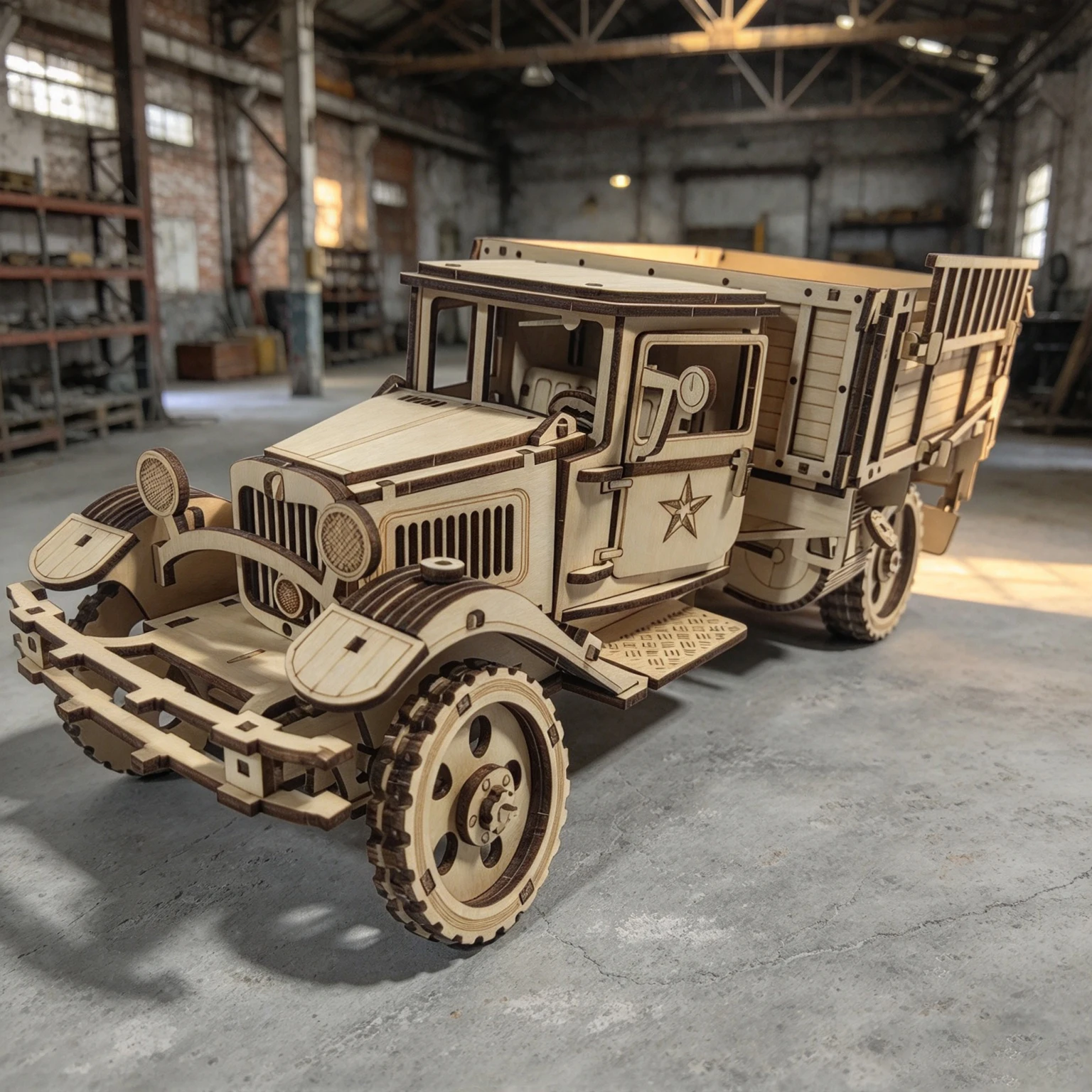 DIY Truck Model 3D Wooden Puzzle Exquisite Desktop Decoration Suitable for Teenagers Aged 14 and Above Parental Bonding Activity