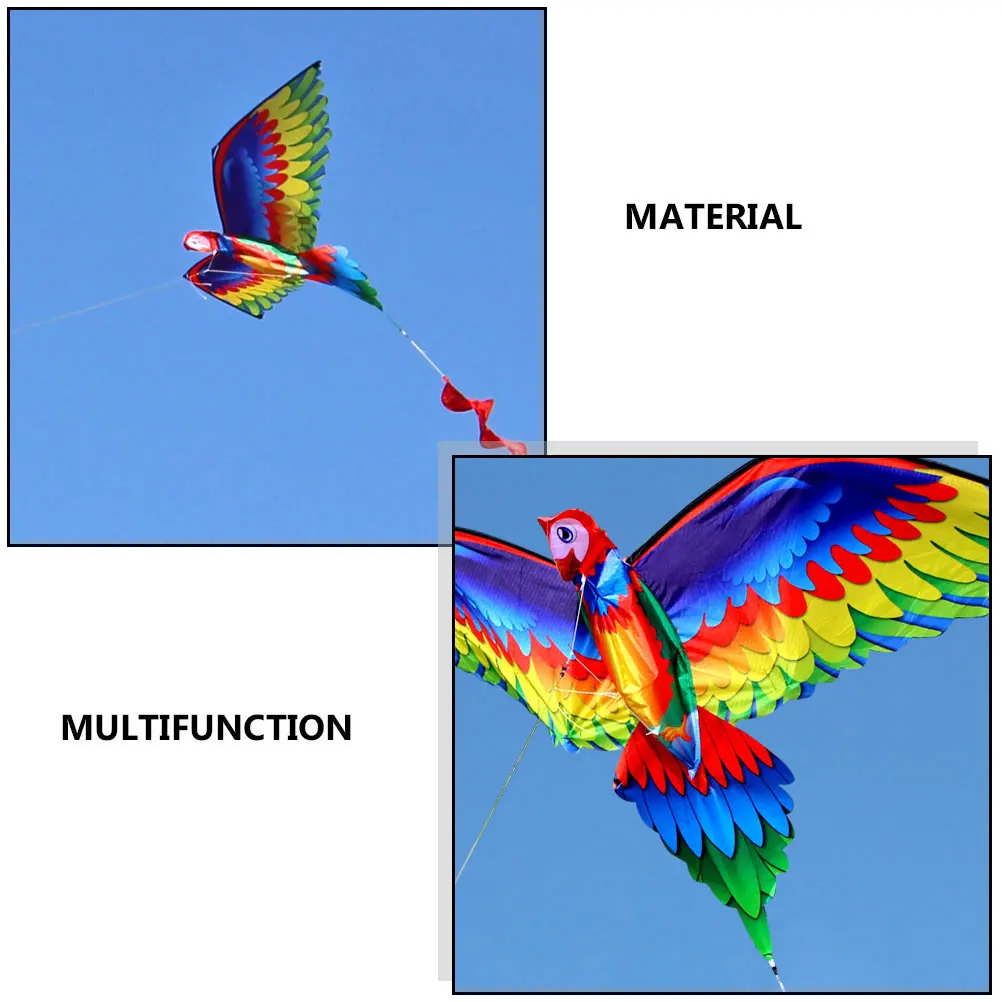 

Large Size Outdoor High Elastic Kids Kites Toy Rod Long Tail Fun Games 3D Parrot Kite Beach Kids Outdoor Flying