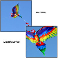 Large Size Outdoor High Elastic Kids Kites Toy Rod Long Tail Fun Games 3D Parrot Kite Beach Kids Outdoor Flying