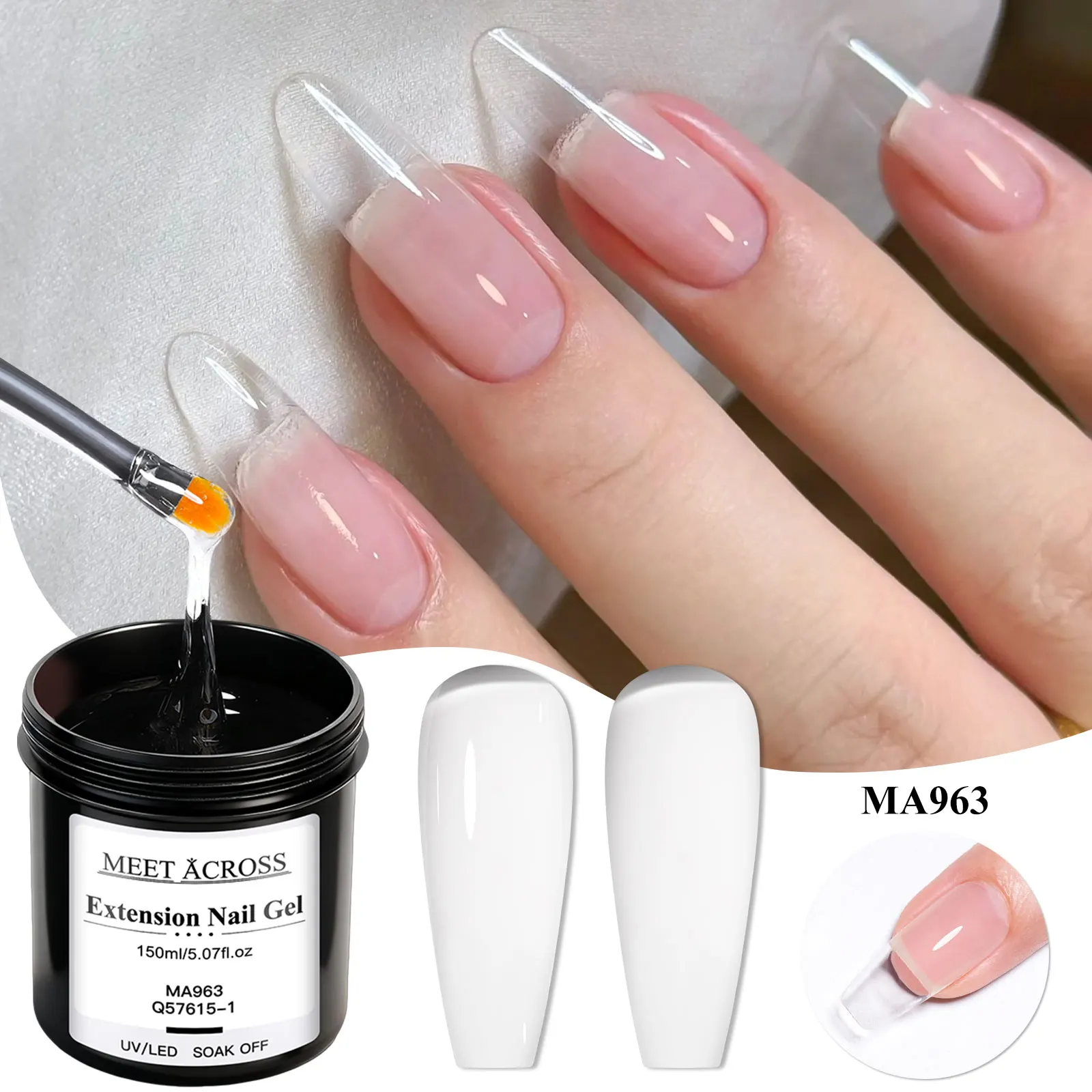 9 قطعة 150 مللي واضح سريع تمديد جيل للأظافر مجموعة قاعدة معطف فوقي مسمار التمهيدي UV LED نقع قبالة مسمار الفن لتصميم مانيكير DIY بها بنفسك #2