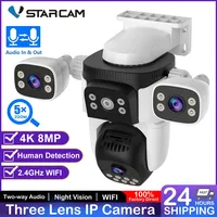 Vstarcam 4K IP Camera 3 Lens 5X Zoom WiFi Indoor and Outdoor PTZ Camera Human Tracking IP66 Waterproof Video Surveillance Camera