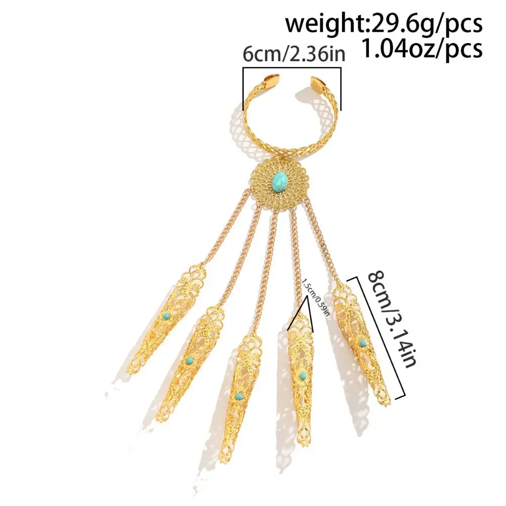 Jewelry Accessories Finger-cot Bracelet Hand Rings Korean Style Nail Rings with Bracelet Belly Dance Accessories