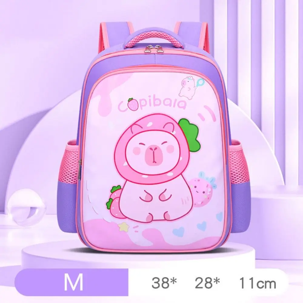 New Cartoon Capybara Children's Backpack Waterproof Large Capacity Shoulder Bags Pattern Book Bag Student