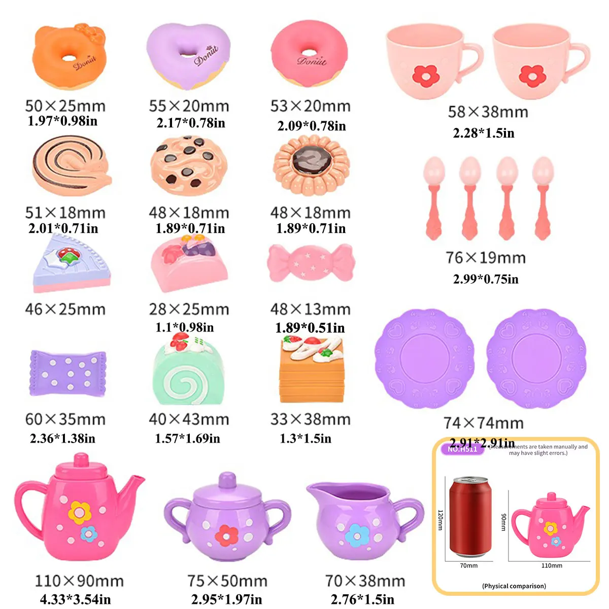 Zestaw herbaty i ciastek dla dzieci, zabawka symulacyjna, zestaw do zabawy w udawanie jedzenia dla dzieci, zabawka edukacyjna Montessori dla maluchów, prezent dla dziewczynki, kuchnia.