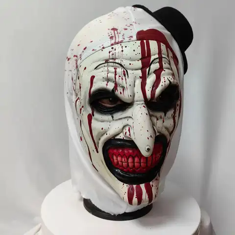 Scary Terrifier 3 Cosplay Mask Halloween Konst Clownen Blodig Latex Mjuka Rekvisita Party Vuxna Terrifier Kostym Masker 10 best sales läskig clownmask - №1