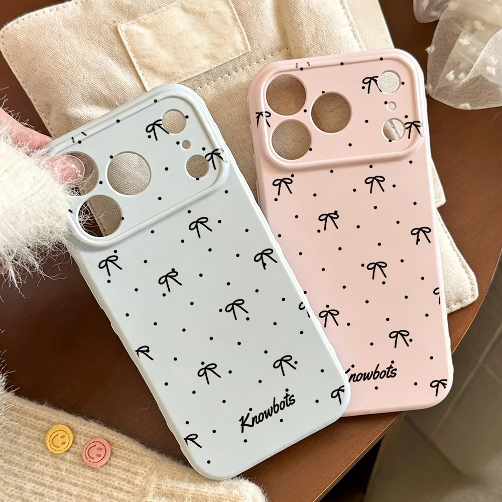 INS Bowknot Phone Case For Samsung Galaxy A56 5G A17 A37 A16 A07 A36 A55 A54 A15 A05 A06 A26 Soft Silicone Love Heart Side Cover