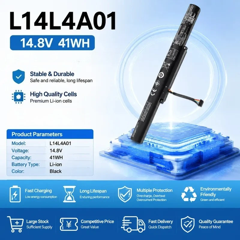 New 14.8V 41WH Battery for Lenovo L14L4E01 V4000-ISE L14S4A01 L14L4A01 Y50C