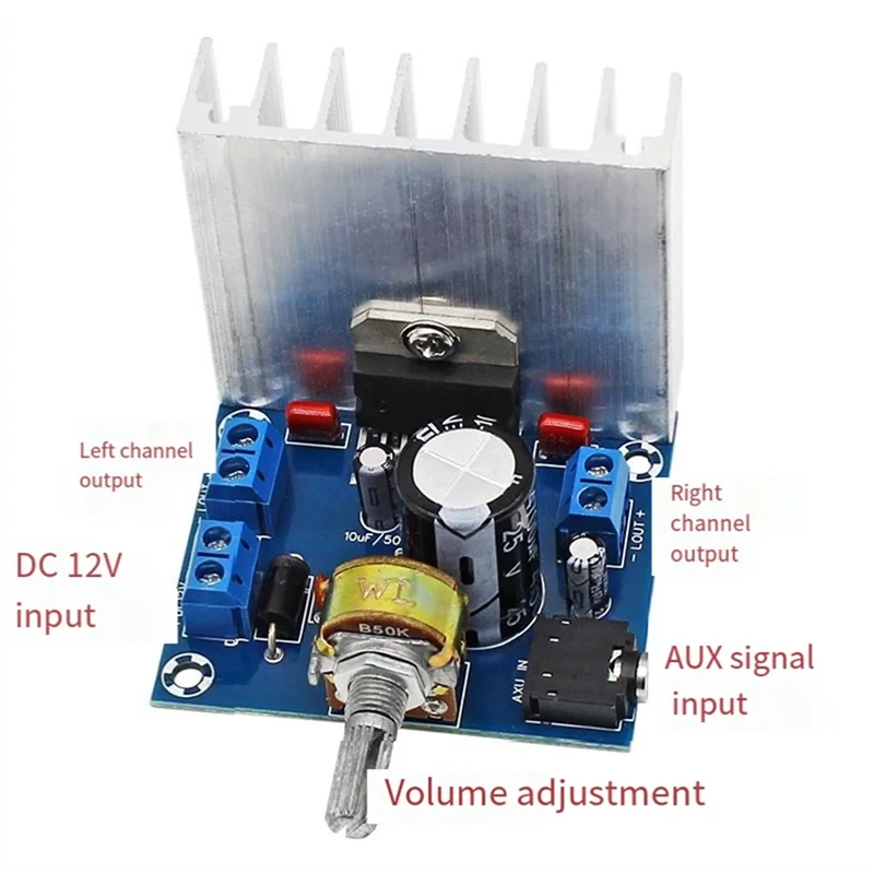 AA08-TDA7377 Scheda amplificatore audio stereo versione 2.0 35W + 35W Modulo doppio canale Alimentatore DC 12V