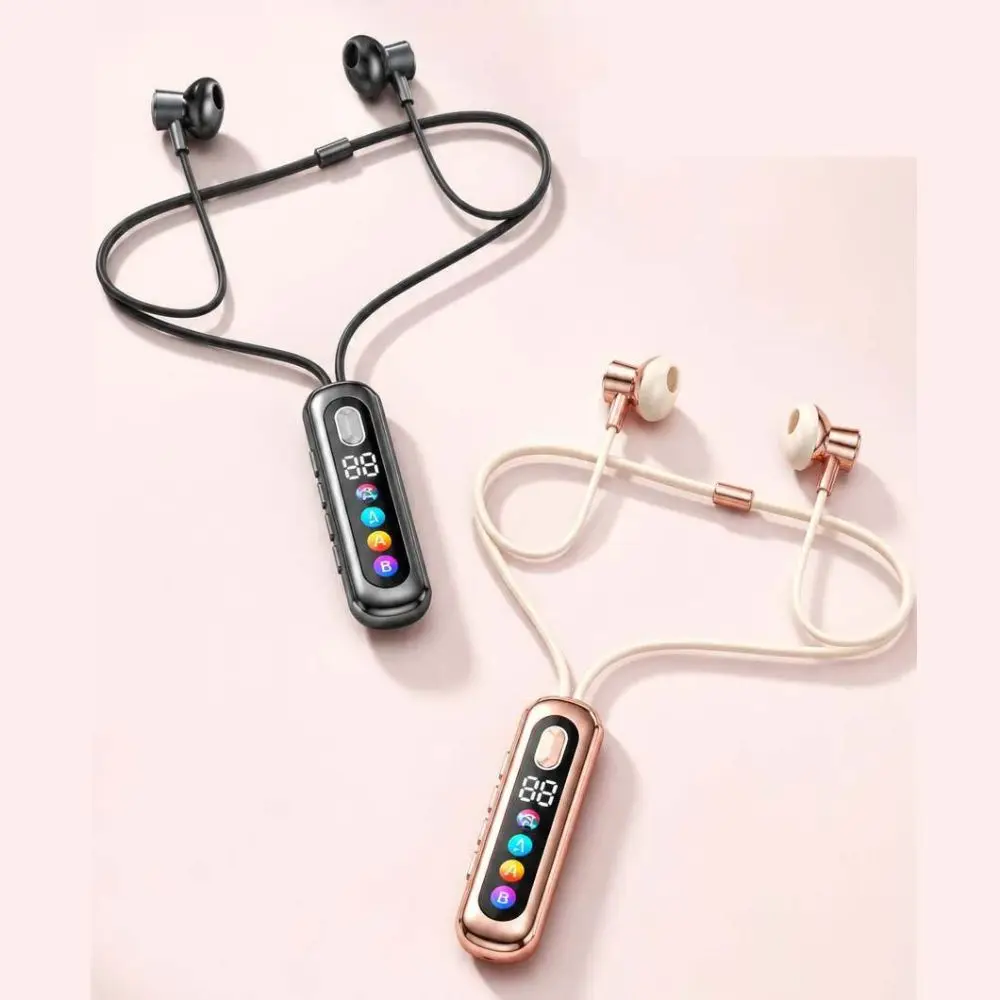 LED Display Wireless Headphones Surround Sound Open-ear Ear-Hook Earphones Neckband Sports Car Shape Bluetooth Headphones