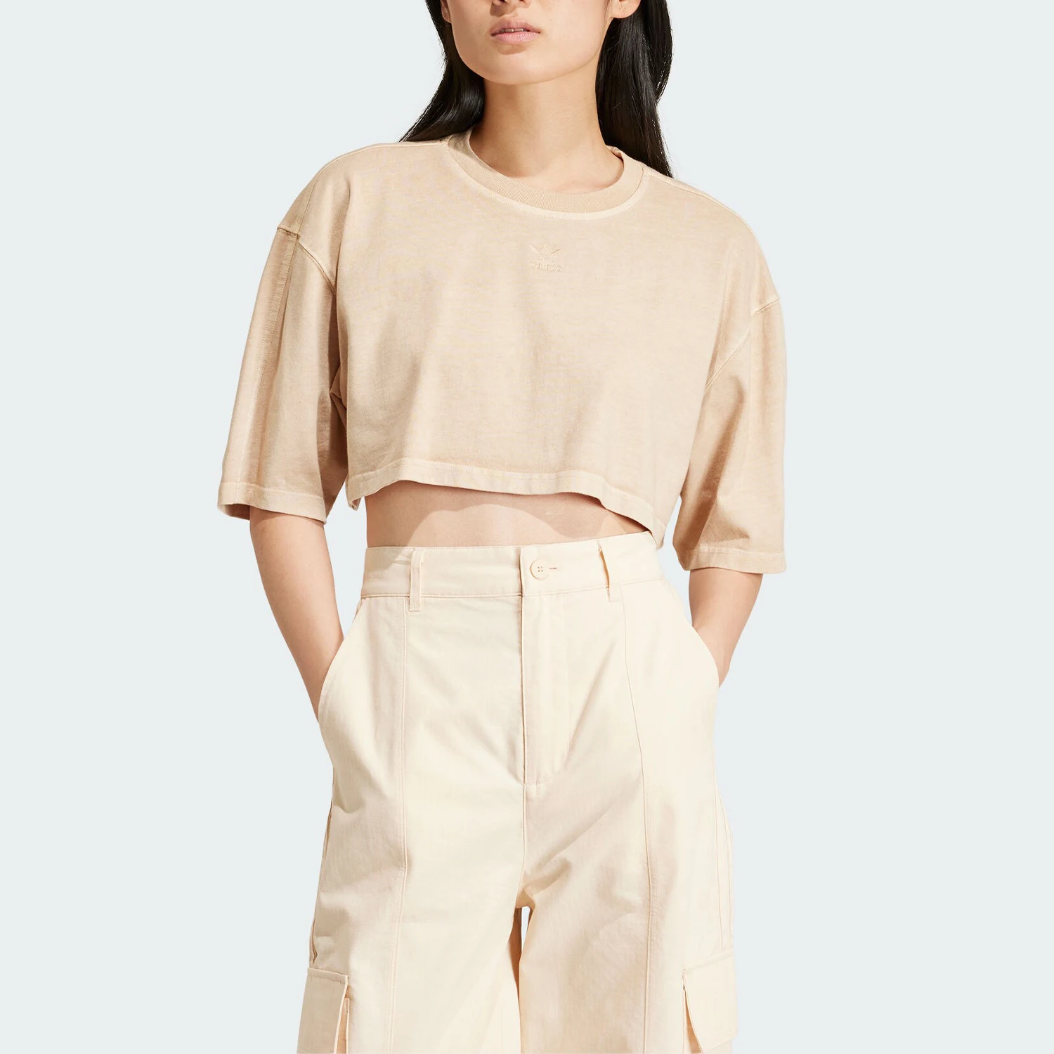 

Adidas Genuine ESS+ CROP TEE Women's Cropped Short Sleeve T-shirt IR5997