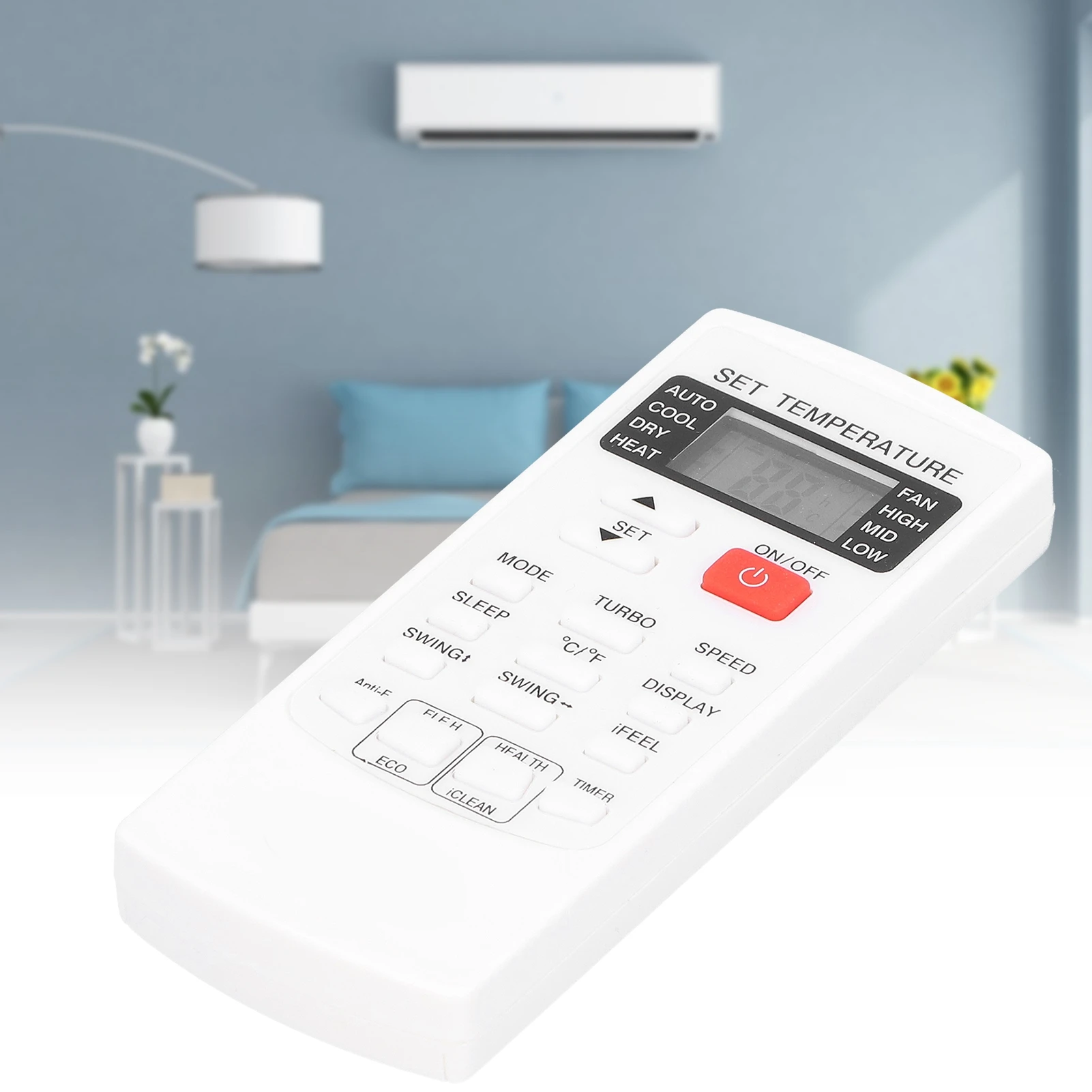 ABS Air Conditioner Remote Control Replacement Accessory Fit for AUX YKR‑H/102E White Air Conditioner Remote Control