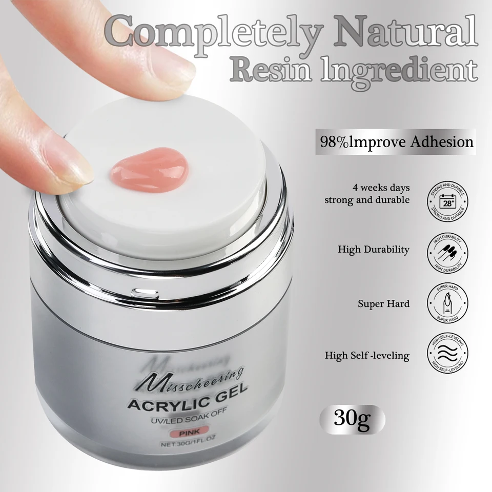 Gel constructor rápido de 15/30 g, blanco, nude, rosa, transparente, gel de extensión de arte de uñas, acrílico multifuncional, se remoja con UV LED para salón 3