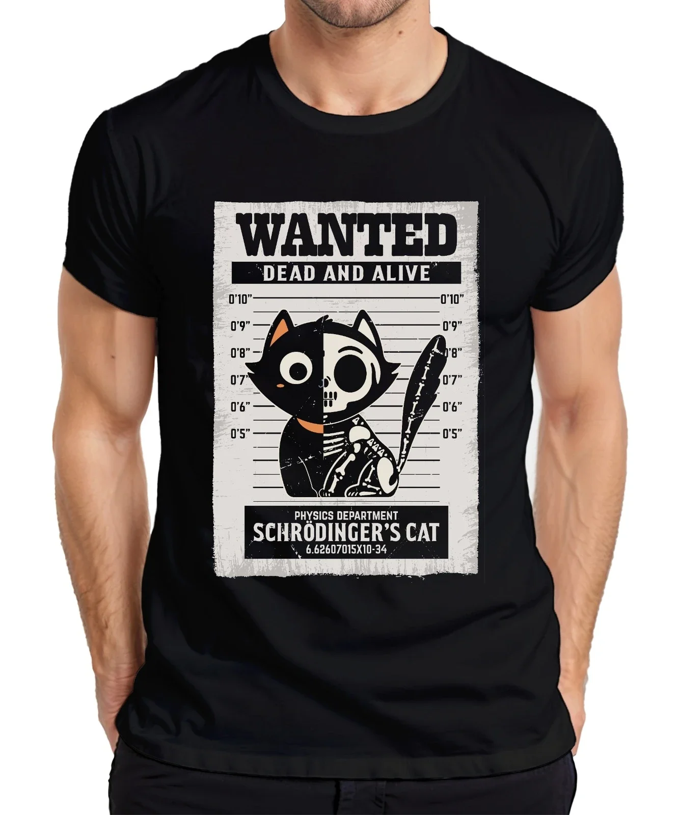 Wanted Dead Alive Schrodinger's Cat Idée cadeau de physique drôle T-shirt pour hommes