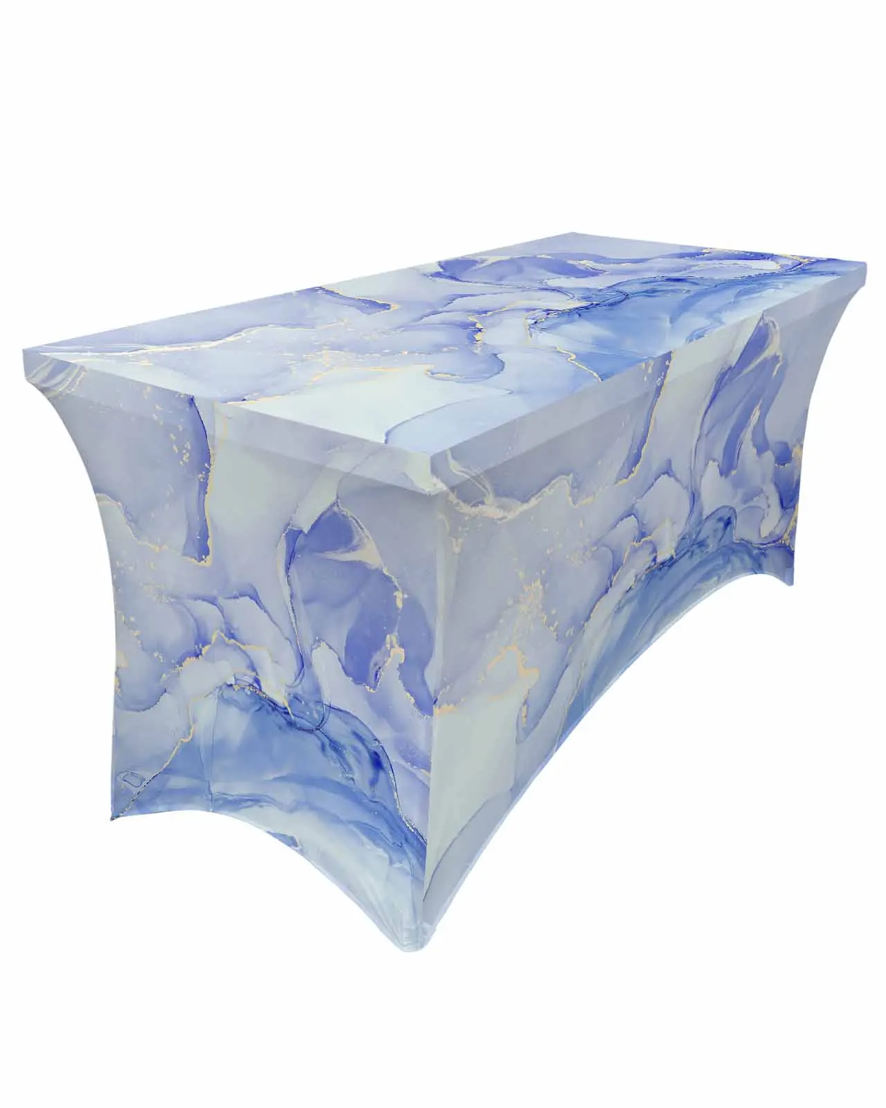 Marble Texture Gradient Blue Table Skirt Wedding Decoration Home Birthday Party Table Skirt Dessert Table Cover Home Decor