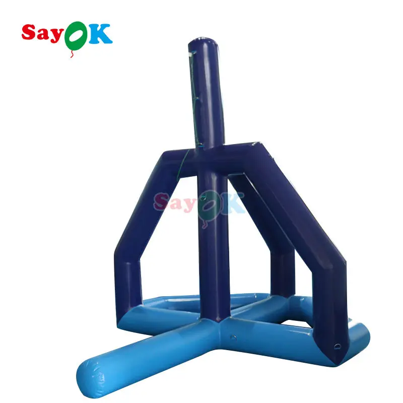 Sayok 3mH PVC Inflatable Volleyball Pole Post Inflatable Shooting Volleyball Stand with Net Ball Set for Beach Game Sports