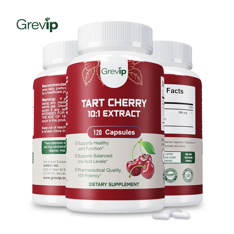 

Tart Cherry 10:1 Extract - Powerful Antioxidants Protect Joint Health, Improve Mobility, Enhance Sleep, and Relieve Gout