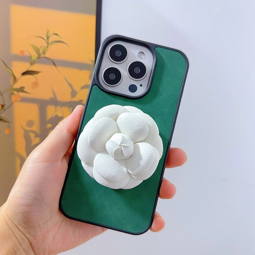 Custodia in pelle con staffa di aspirazione magnetica con fiore di perla carino per iPhone 17 16 15 14 Cover per telefono 13 Pro MAX Custodia rigida antiurto posteriore