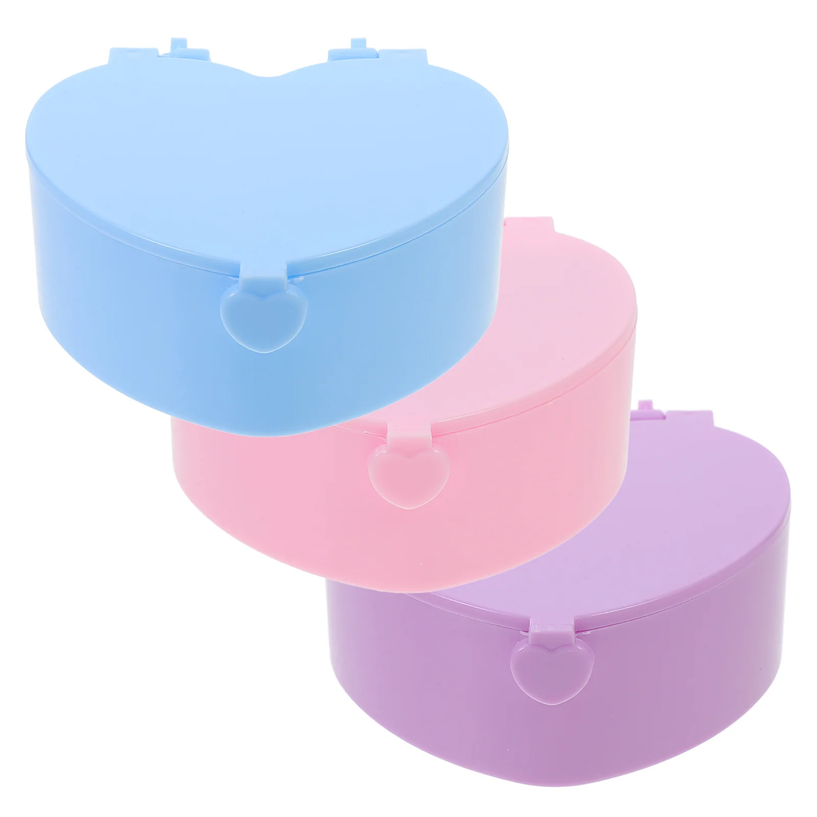 

3pcs Heart Shaped Box Small Plastic Storage Case For Earrings Rings Pendants Travel Jewelry Organizer With Jewelry