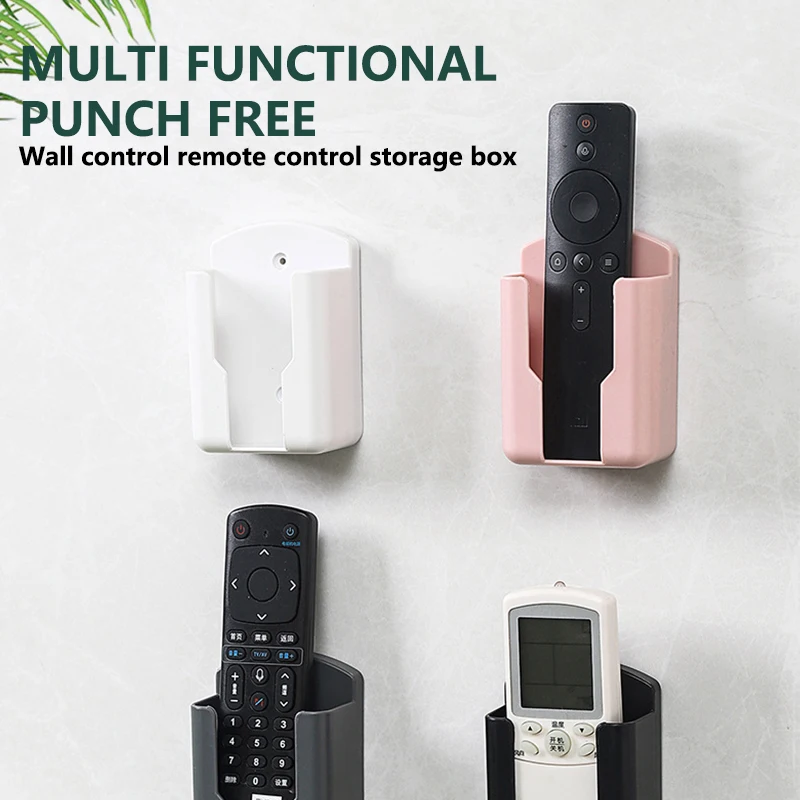 Punch-free Wall-mounted TV Remote Control Storage Box Air Conditioning Remote Control Organizer Storage Rack Accessories