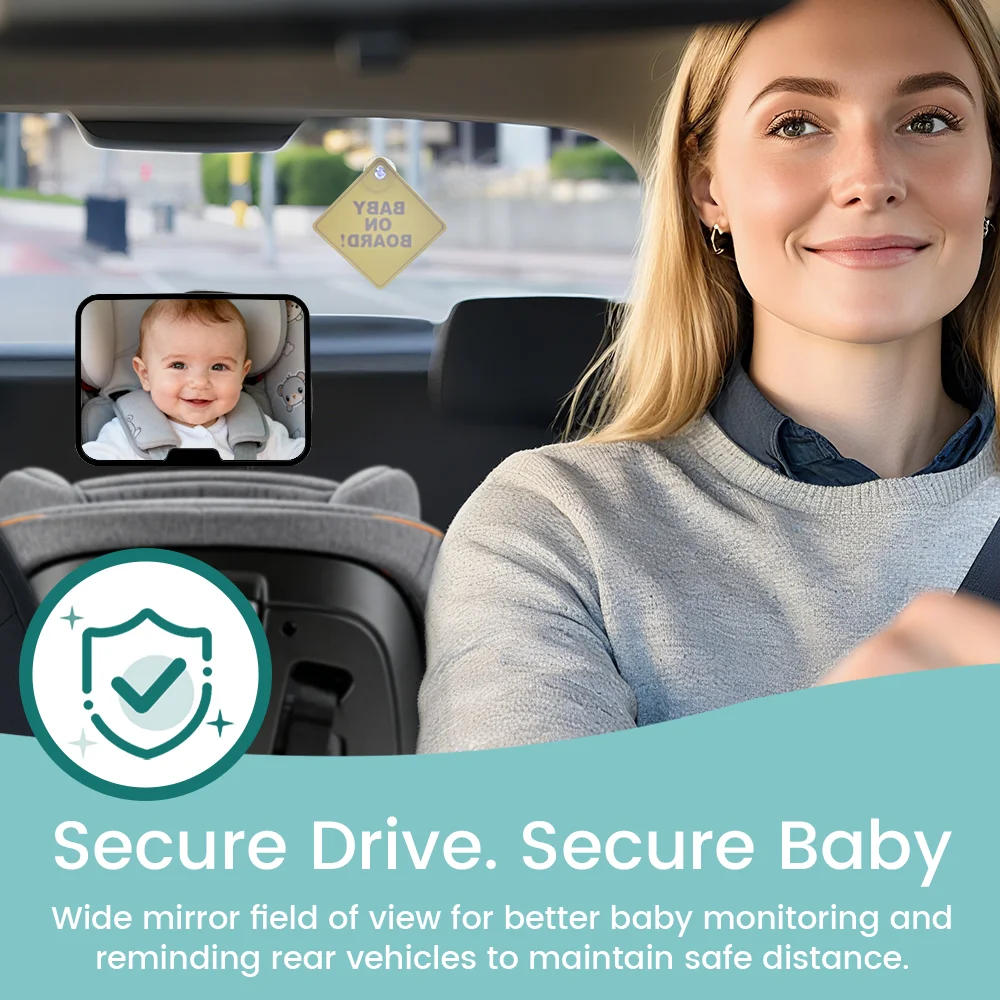 Car Seat Baby Mirror Rear Facing Infant Wide Clear View Shatterproof Crash Tested Adjustable Baby Car Rearview Mirror