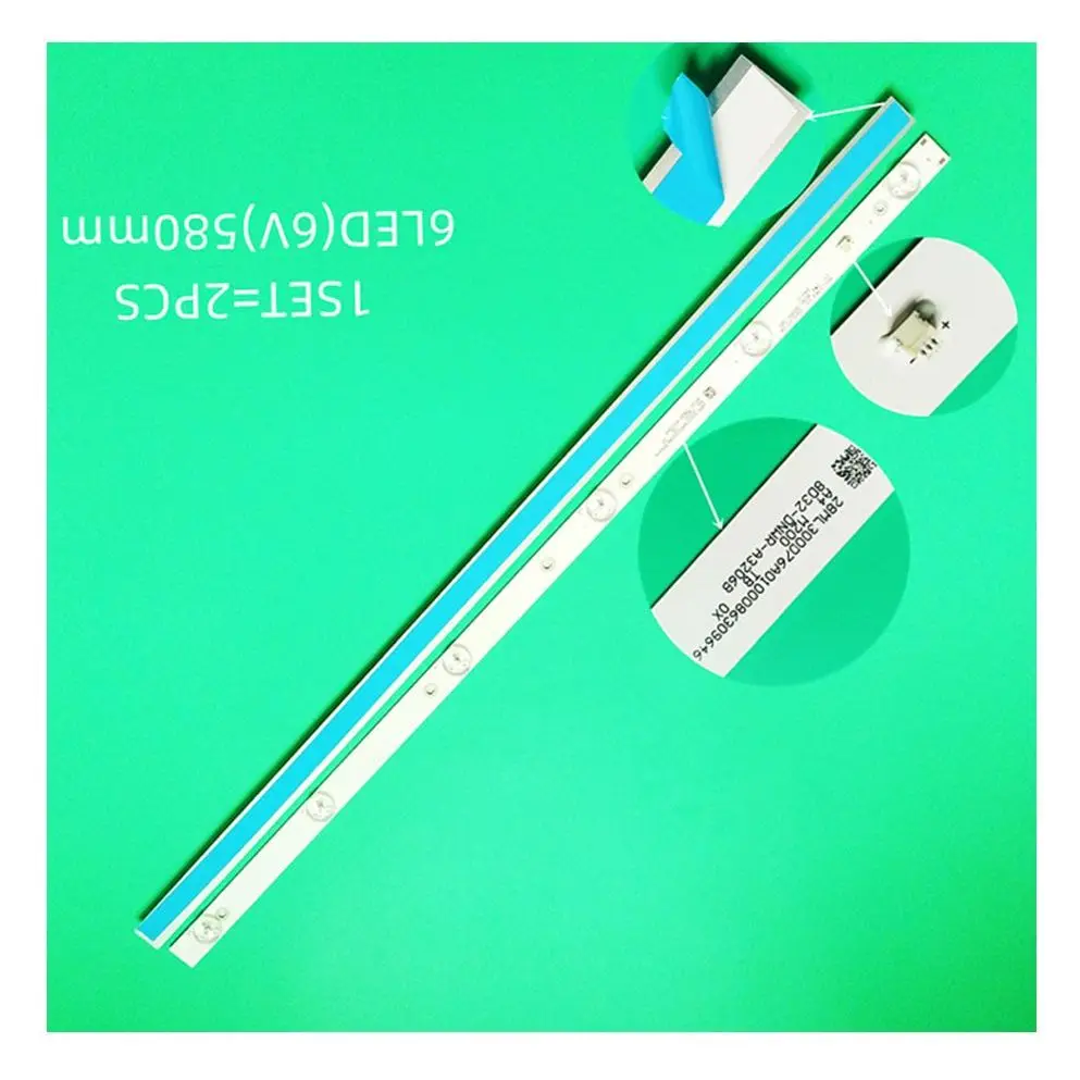 

2pcs/lot 580mm LED Backlight strip 6 lamps For Tv JL.D32061330-081AS-M FZD-03 E348124 HM 32v input MS-L1343 L2202 L1074