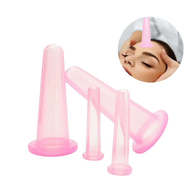 Silicone Vacuum Cupping Massage Jars Anti Cellulite Massage Facial Suction Cups Face Neck Lift Skin Scraping Guasha Anti Wrinkle