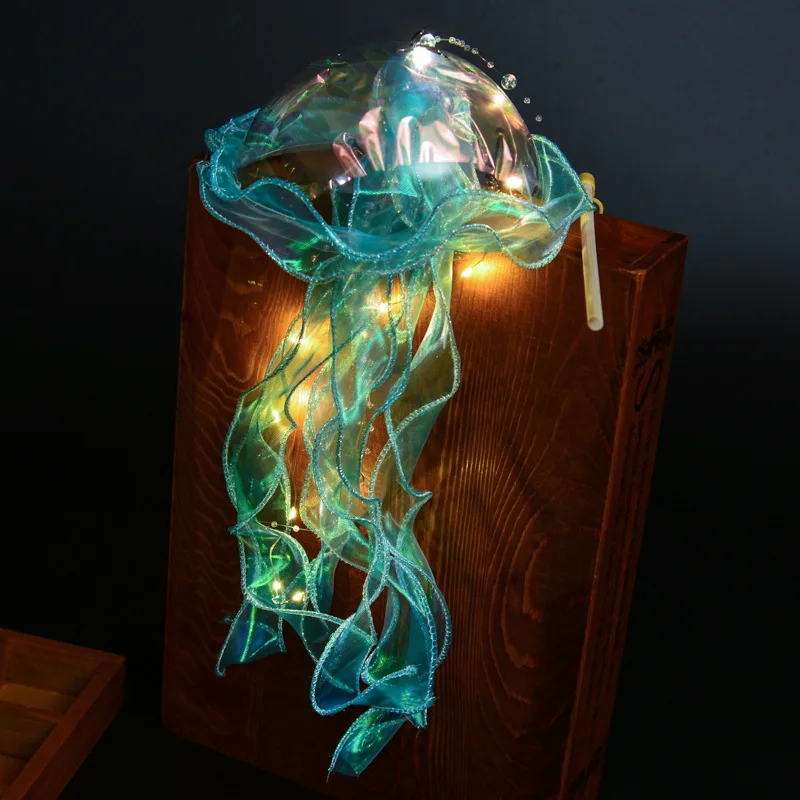 2024 cross-border popular jellyfish lamp handmade creative jellyfish lamp DIY finished product children's luminous toy Christmas