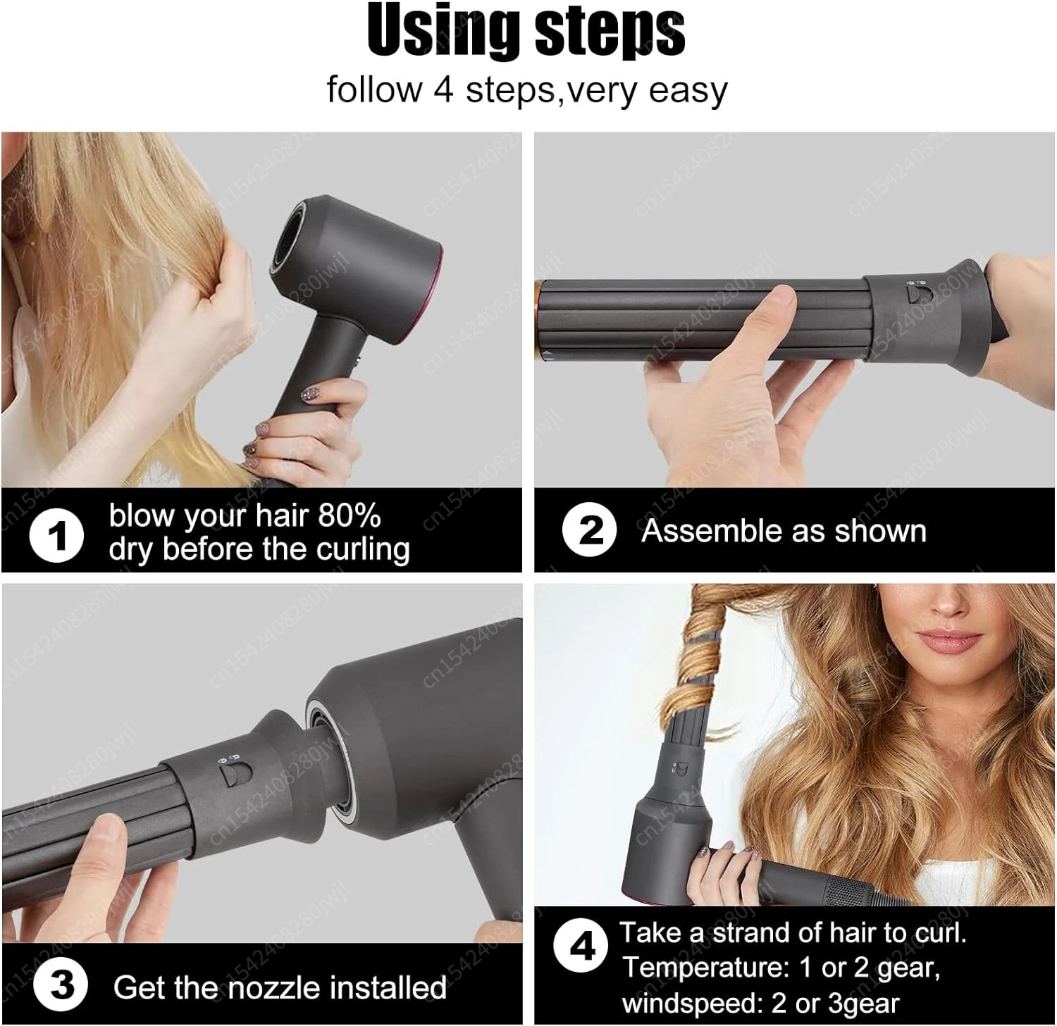 Dyson-secador de pelo serie HDSeries y Dyson Airwrap HS01HS05, boquillas automáticas para rizar el cabello, peine cilíndrico, cepillo alisador de
