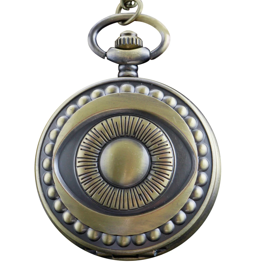 Бронзовые Ретро Кварцевые Карманные Часы Таинственные Приключения Глаз Логотип Значок Часы Классические Мужские и Женские Часы-брелок на один предмет Reloj